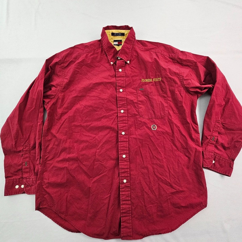 Florida State Seminoles Tommy Hilfiger Red Long Sleeve Button-Up Shirt Men's XL